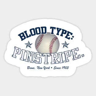 Blood Type: Pinstripe Sticker
